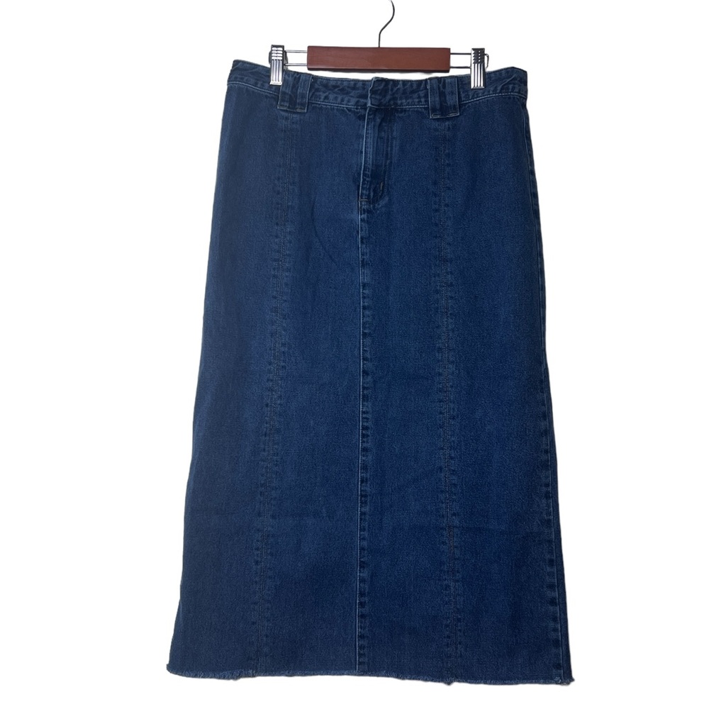 DKNY Maxi Jean skirt size 4 Dark/Med Wash midi denim pencil